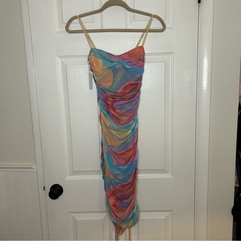 Aritzia Wilfred Rivers Ruched Mesh Dress - Picture 4 of 16